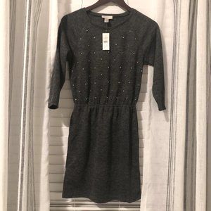 NWT Petite Loft Sweater Dress With Embellishments